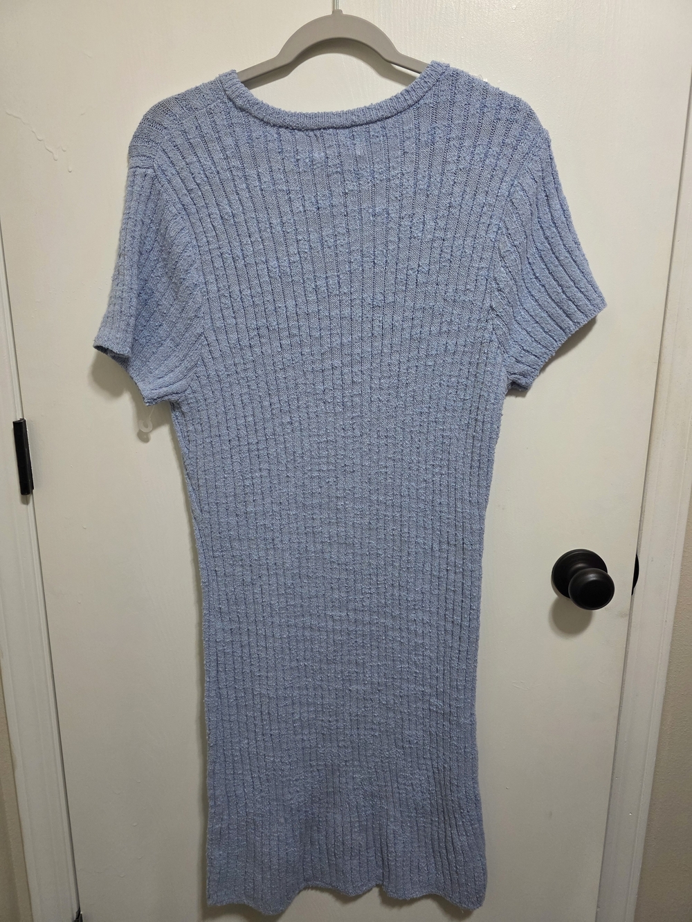 Universal Thread Blue Ribbed Knit Short Sleeve Sweater Mini - Picture 4 of 5
